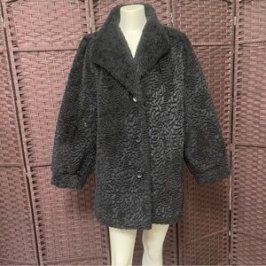 Vintage Black Curly Fur Coat Persian Lamb